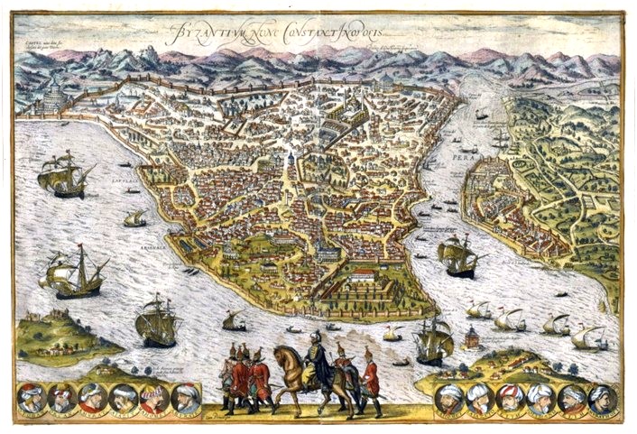 İstanbul ve Pera'nın kuş bakışı görünüşü